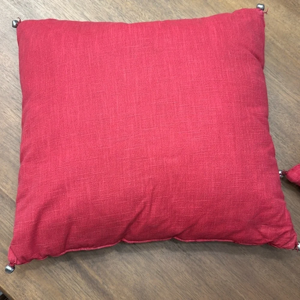 🎄Merry Christmas Red SquareThrow Pillow Indoor, Set of 2, 18